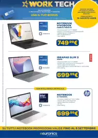 Volantino Euronics Pagina 11: Notebook HP 15-FD2009NL €699,99, Lenovo IDEAPAD SLIM 3 €699,99