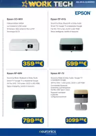 Volantino Euronics Pagina 14: Epson EF-72 €1.099,99, Epson EF-62N €799,99