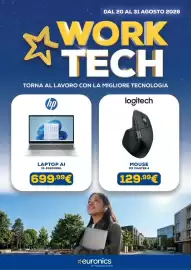 Volantino Euronics Pagina 2: Laptop AI HP €699,99, Logitech Mouse MX Master 4 €129,99