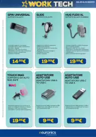 Volantino Euronics Pagina 25: Slide supporto da auto €19,99, Adattatore auto usb adattatore usb-a to usb-c €9,95
