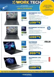 Volantino Euronics Pagina 4: Notebook Asus €999,99, Notebook Victus 15 HP €1.099,99