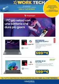 Volantino Euronics Pagina 9: Aspire 16 AI Acer €599,99, Lenovo Notebook Ideapad Slim 3 €599,99