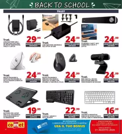 Volantino Comet Pagina 16: Trust mouse ergonomico verticale €24,99, Trust caricabatterie universale per laptop da 45w €24,99