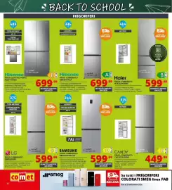 Volantino Comet Pagina 32: Hisense frigo quattro porte €699,99, Candy frigo combinato €449,99