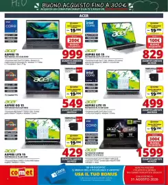 Volantino Comet Pagina 4: Acer Aspire Go 15 €829,00, Acer Aspire 15 Notebook €999,00