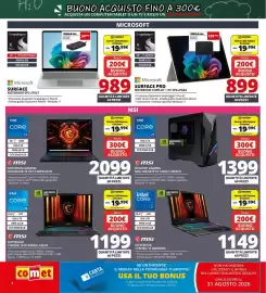 Volantino Comet Pagina 8: Microsoft Surface Pro Notebook Copilot €899,00, Microsoft Surface Notebook EP2-37027 €989,00