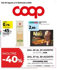 Volantino Coop Reno Pagina 1: PASTA DI SEMOLA LA MOLISANA €0,79, GELATO STECCO NUII €2,89