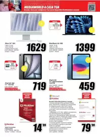 Volantino MediaWorld Pagina 10: McAfee Total Protection €14,99, IPad Air M4 €719,00