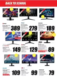 Volantino MediaWorld Pagina 13: Monitor Gaming G272-FFK €149,00, Monitor Gaming MSI MAG 276CF €129,00