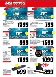 Volantino MediaWorld Pagina 24: Hisense Smart TV 75" 75Q7S €699,00, Sony Smart TV 65" 65XR83 €1.599,00