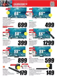 Volantino MediaWorld Pagina 26: Hisense Smart TV 58" 58Q7S €399,00, Samsung Smart TV 55" 55S90F €899,00