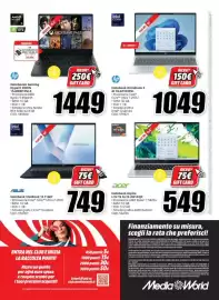 Volantino MediaWorld Pagina 36: ASUS Notebook Vivobook 16 F1607 €749,00, Notebook Gaming HyperX OMEN €1.449,00