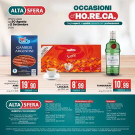 Volantino Altasfera Pagina 16: Gambero argentina L2 ARBI €19,90, Gin Tanqueray €10,99
