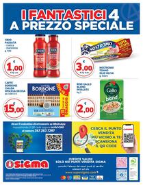 Volantino Sigma Pagina 20: Nostromo tonno olio oliva €3,00, Riso Gallo blond insalate €2,00