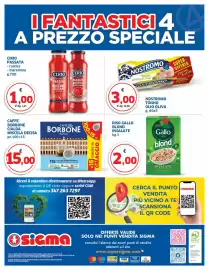 Volantino Sigma Pagina 20: Nostromo tonno olio oliva €3,00, Riso Gallo blond insalate €2,00