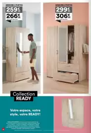 Catalogue BUT page 16: Armoire 3 portes €299,99, Armoire 2 portes €259,99