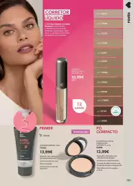 Folheto O Boticário Página 109: Corretivo líquido longa duração €10,99, Pó compacto facial translúcido instamatte €13,99
