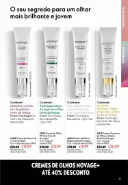 Catálogo Oriflame Página 89: Creme de Olhos Bright Intense Novage+ €19,99, Creme de Olhos Wrinkle Smooth Novage+ €19,99