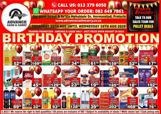 Advance Cash n Carry (valid until 26-08)