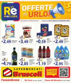 Volantino Supermercati Bruscoli Pagina 1: Barilla pasta di semola varie trafile €0,59, Mosconi pasta all'uovo €2,49