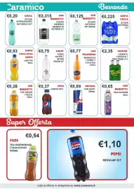 Volantino Caramico Pagina 25: Acqua naturale Santa Croce €0,23, Pepsi Junior €0,37