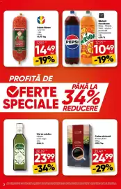 Catalog PROFI săptămâna 34 Pagină 2: Pepsi mirinda twist regular portocale €10,49, Cris-Tim Mini Salam Săsesc €14,49