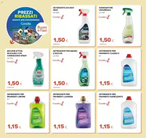 Volantino Tigre Pagina 30: Detergente per pavimenti classico Consilia €1,15, Detergente per bagno e doccia Consilia €1,50