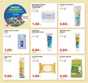 Volantino Tigre Pagina 34: Salviettine baby Consilia €1,69, Bastoncini cotonati Consilia €1,48