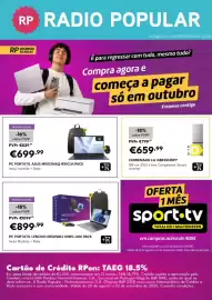 Folheto Radio Popular Página 1: Combinado lg gbbs514dpy €659,99, Pc portátil asus m1502naq-r51clh pack €699,99