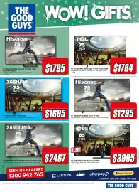 The Good Guys catalogue Page 6: Hisense 75" Q6SAU 4K Hi-QLED Smart TV 2026 €1.295,00, Toshiba 75 inch TV €1.695,00
