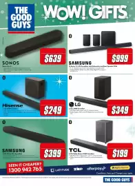 The Good Guys catalogue Page 8: LG 3.1Ch 340W Soundbar €349,00, Hisense 3.1Ch 480W Soundbar €249,00