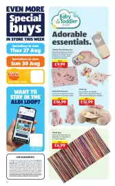 Aldi leaflet | Special Buys Page 10: Chindi Rug €4,99, Sleep Aid Character €16,99
