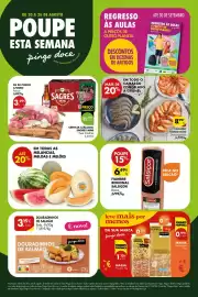 Folheto Pingo Doce semana 34 Página 1: Sagres mini - cerveja c/alcool €11,75, Sagres - pa de porco c/osso €3,49