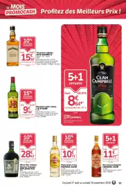 Catalogue Promocash page 31: JACK DANIEL'S Tennessee HONEY €15,00, CLAN CAMPBELL Whisky €8,64