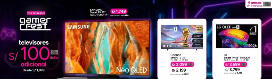 Catálogo Ripley Página 3: Hisense Smart TV 75" QLED | UHD 4K €2.099,00