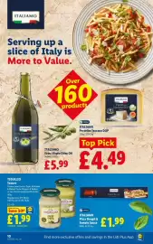Lidl leaflet week 35 Page 12: Tigullio sauces €1,99, Italiamo pizza dough & tomato sauce €1,99