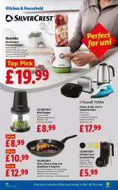 Lidl leaflet week 35 Page 16: Silvercrest aluminium frying pan €8,99, Breville blend active personal blender €19,99