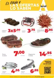 Folleto Alimerka Página 3: Ñocla, la pieza €7,00, Gamba plancha €8,95