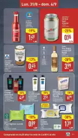 Folleto ALDI semana 36 Página 11: Esselt papel higiénico húmedo €0,89, Karlsquell cerveza 100% malta €0,45