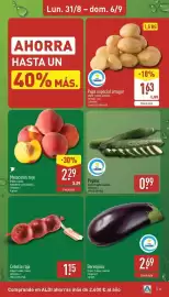Folleto ALDI semana 36 Página 5: Melocotón rojo €2,29, Papa especial arrugar €1,63