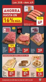 Folleto ALDI semana 36 Página 7: Solomillos de salmón €6,49, Burger meat de vacuno dry aged €3,49