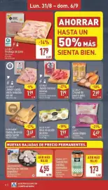 Folleto ALDI semana 36 Página 8: Flete sepia limpia €4,49, Pleno Sabor queso de oveja añejo fuerte €3,49