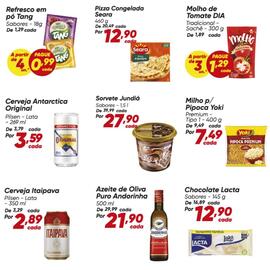 Tabloide Dia Página 8: Tang - refresco em po €0,99, Seara - pizza congelada €12,90