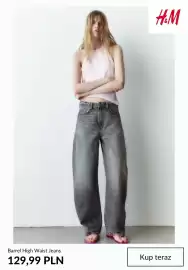 H&M gazetka tydzień 34 Strona 7: Jeansy damskie Barrel High Waist H & M €129,99