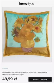 Home&You gazetka Strona 7: Poszewka z nadrukiem Sunflower 45x45 cm z motywem z obrazu Vincenta van Gogha home & you €49,99