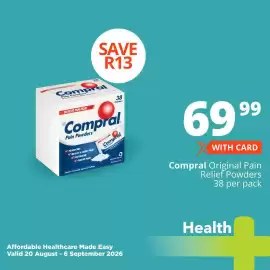 Checkers catalogue Page 4: Compral Pain Powders €69,99