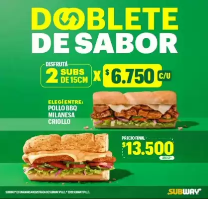 Subway (válido hasta 2-09)