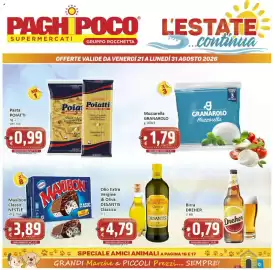 Volantino Paghi Poco Pagina 1: Olio Extra Vergine di Oliva Desantis Classico €4,79, Maxibon classic Nestlé €3,89