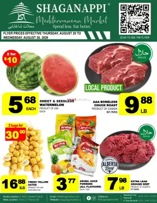 Shaganappi Mediterranean Market flyer (valid until 26-08)