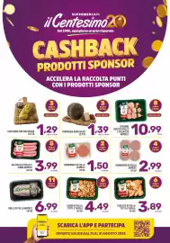 Volantino Il Centesimo Pagina 1: Salsiccia di pollo e suino Avimecc €3,99, Hamburger di pollo Avimecc €1,50